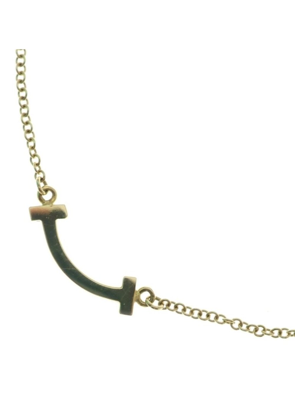 Tiffany & Co T Smile Mini Pendant Chain Yellow Gold